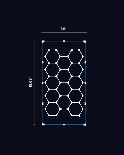 14 Hex with Blue Border Set