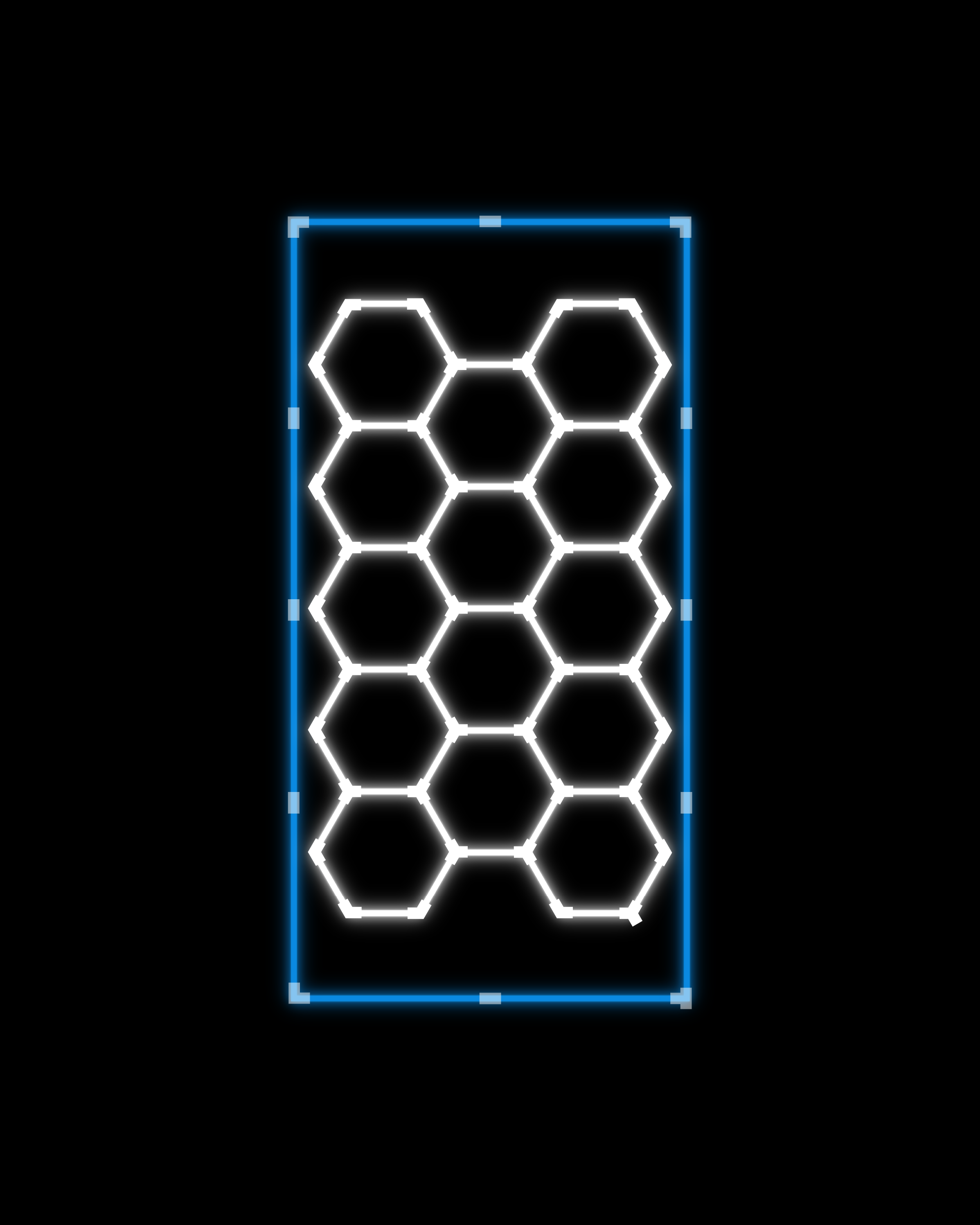 14 Hex with Blue Border Set