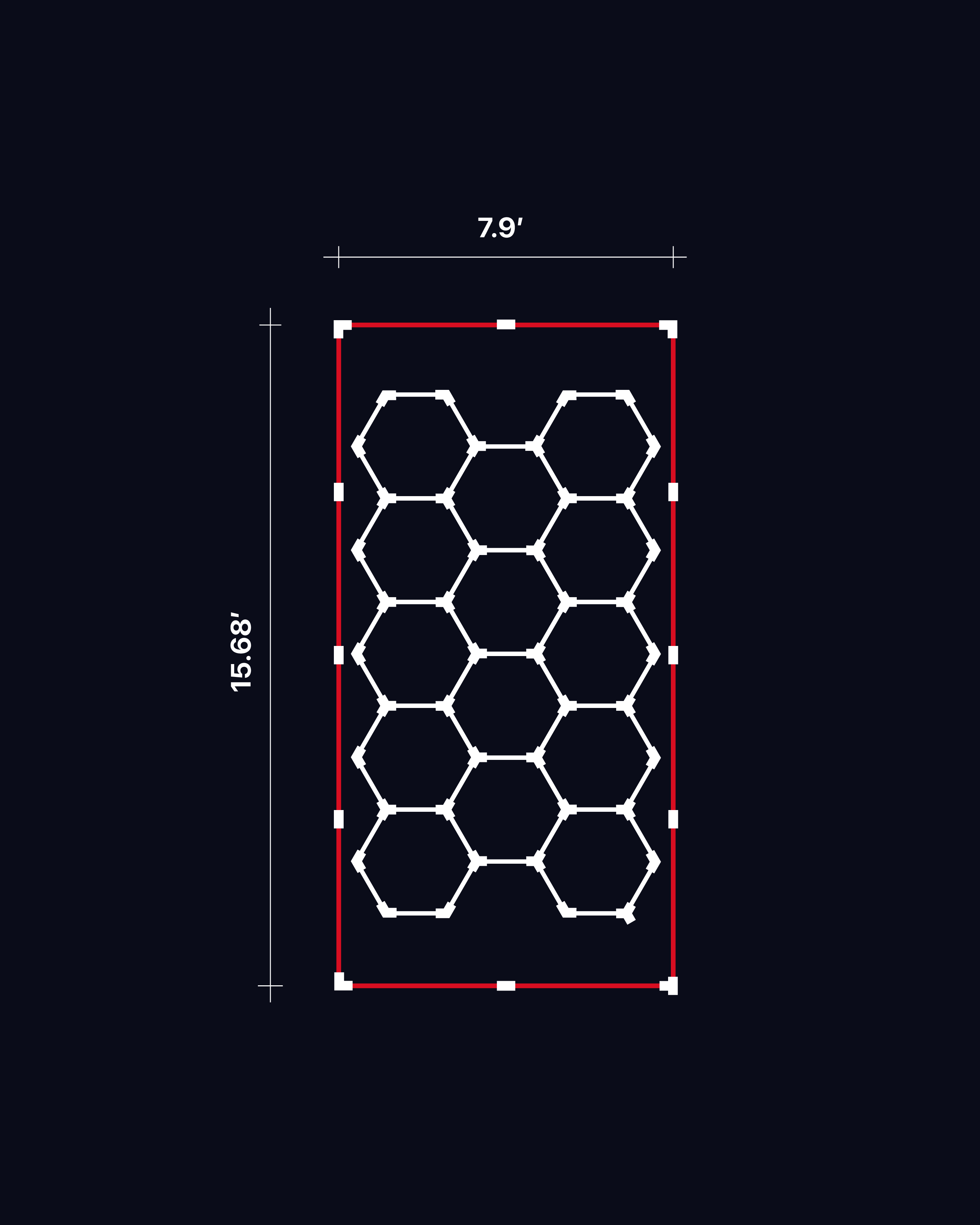 14 Hex with Pink Border Set
