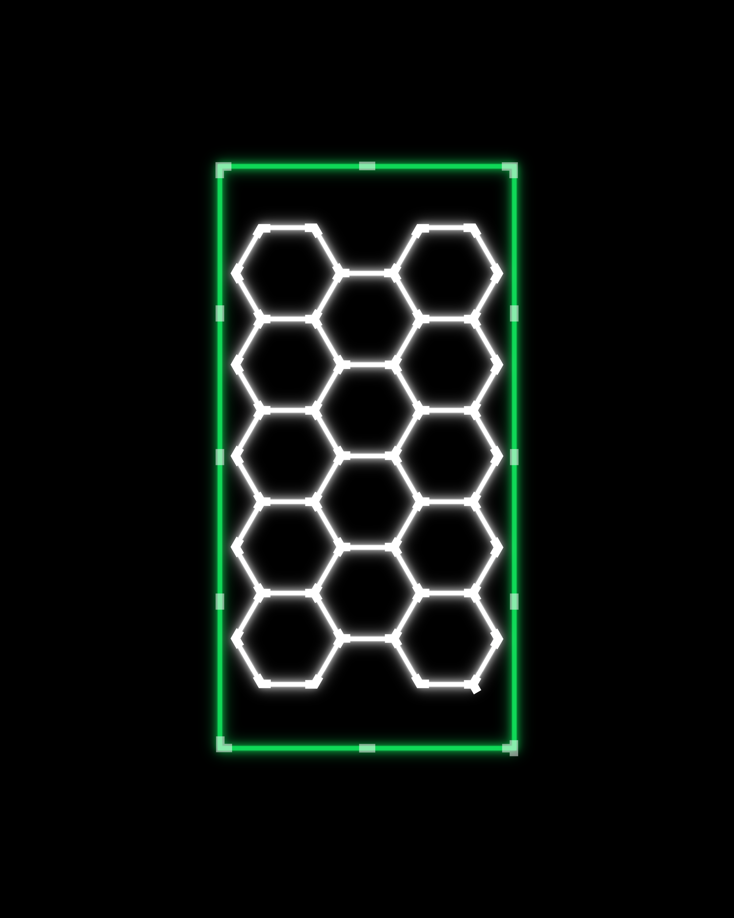 14 Hex with Green Border Set
