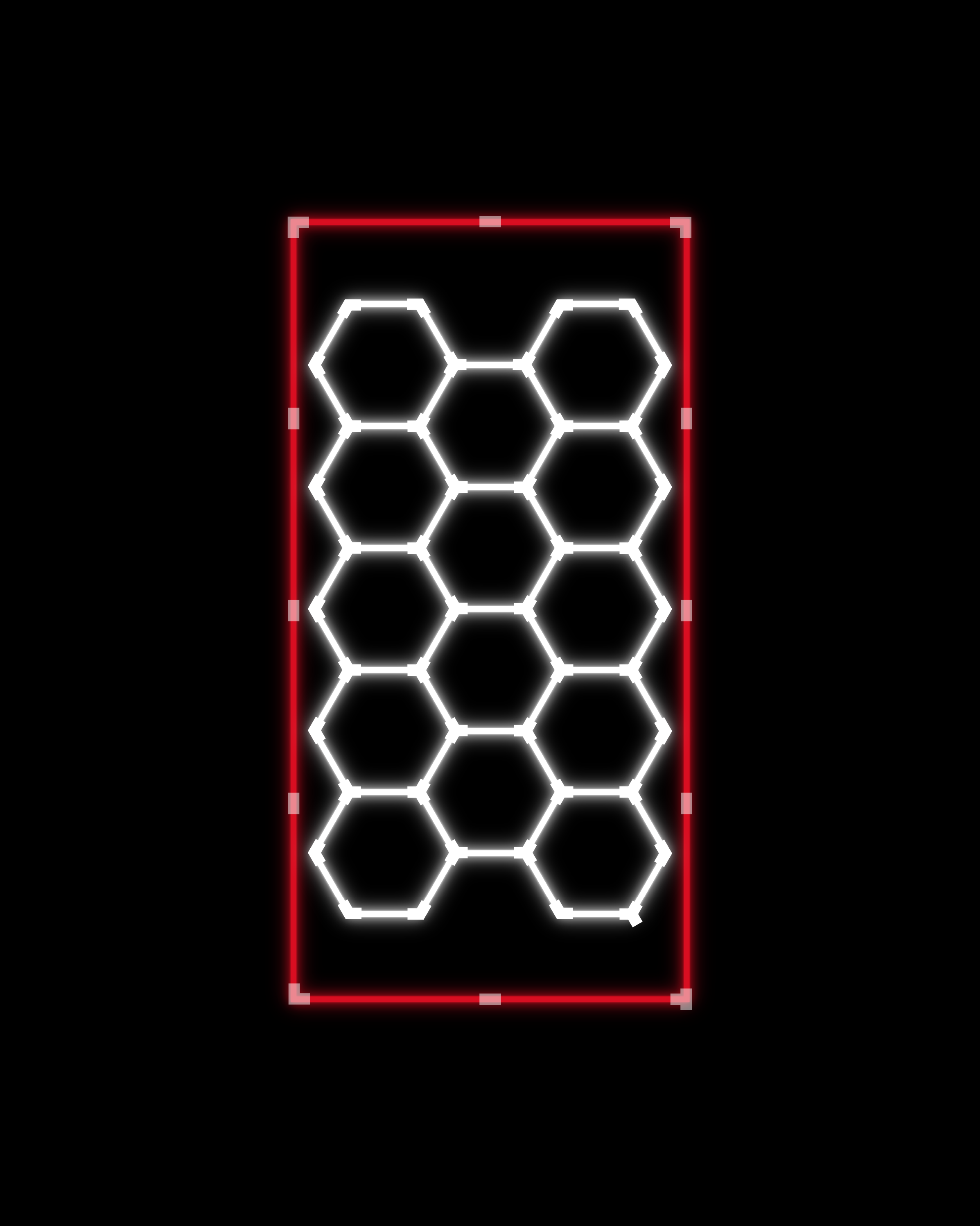 14 Hex with Red Border Set